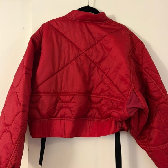 Agolde Iona Quilted Jacket in Tomato Red - Picture 3 of 4